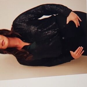 Torrid Madison sequin button front long sleeve shirt